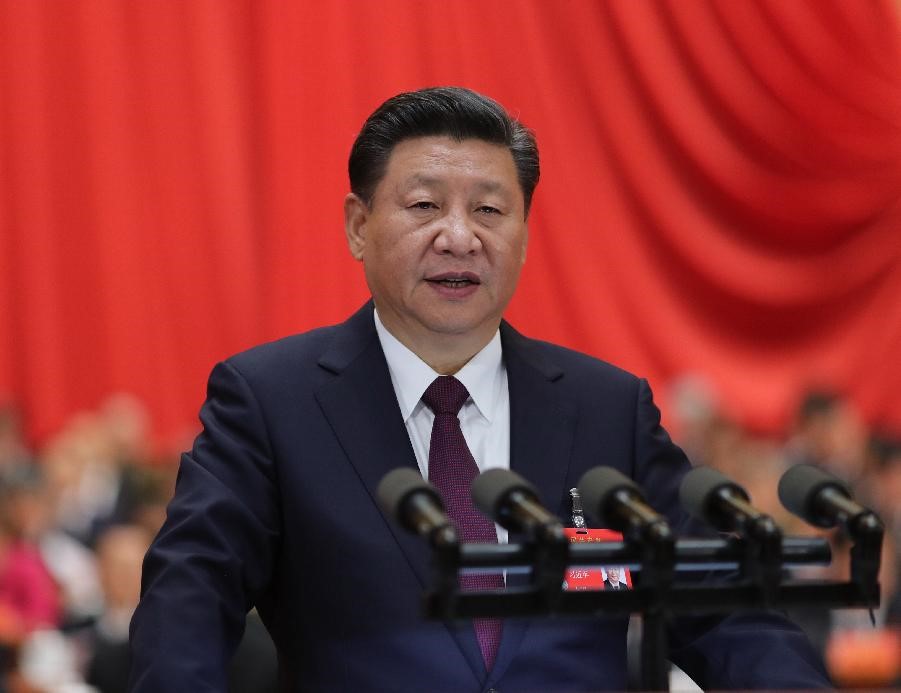 10月18日，習(xí)近平在中國共產(chǎn)黨第十九次全國代表大會(huì)上作報(bào)告。
